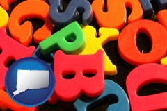 connecticut colorful plastic letters