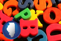 illinois colorful plastic letters