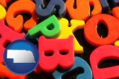 nebraska colorful plastic letters