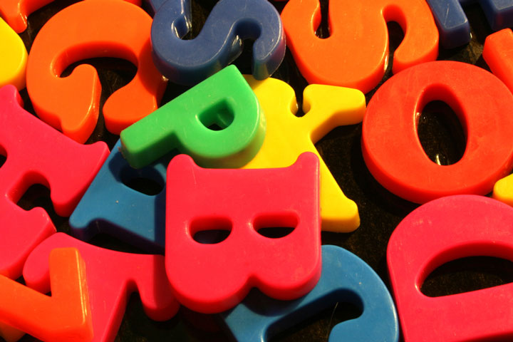 colorful plastic letters (large image)
