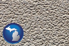 michigan map icon and molded plastic surface material