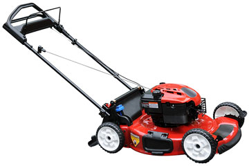 a red power lawn mower