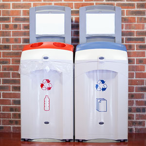 recycling containers for paper and plastics