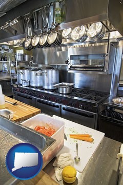 a restaurant kitchen - with Connecticut icon