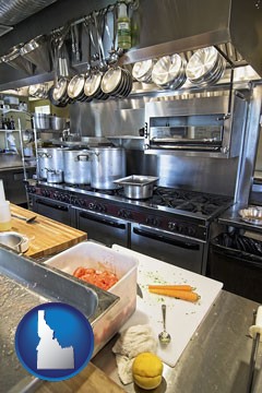 a restaurant kitchen - with Idaho icon