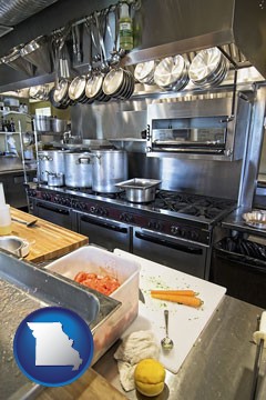 a restaurant kitchen - with Missouri icon