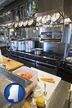 a restaurant kitchen - with Mississippi icon