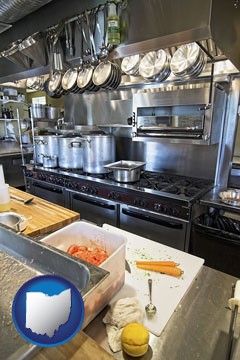 a restaurant kitchen - with Ohio icon