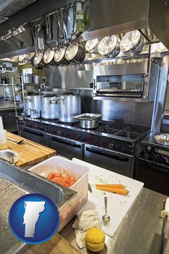 a restaurant kitchen - with Vermont icon