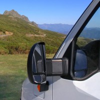 an rv rear view mirror