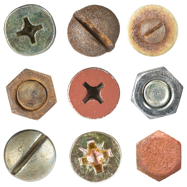 screws heads and bolt heads (large image)
