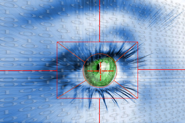 an iris-scanning security system (large image)