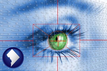 an iris-scanning security system - with Washington, DC icon