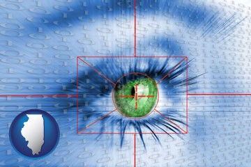 an iris-scanning security system - with Illinois icon