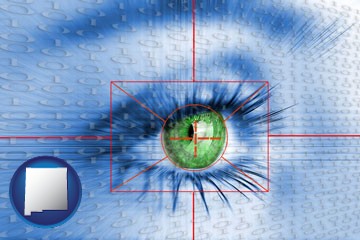 an iris-scanning security system - with New Mexico icon