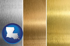 louisiana map icon and sheet metal surface textures