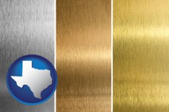 texas map icon and sheet metal surface textures