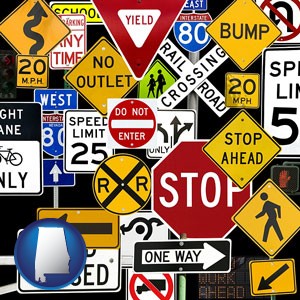 road signs - with Alabama icon