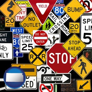 road signs - with Kansas icon