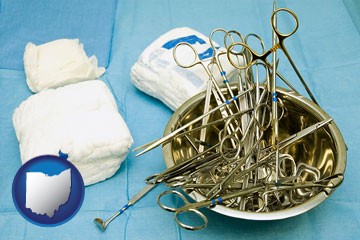 surgical instruments and bandages - with Ohio icon