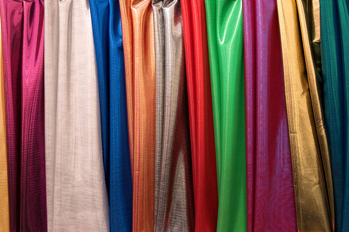 colorful synthetic fabrics (large image)