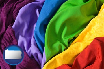 colorful textile fabrics - with Pennsylvania icon