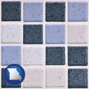 bathroom tiles - with Missouri icon