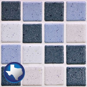 bathroom tiles - with Texas icon
