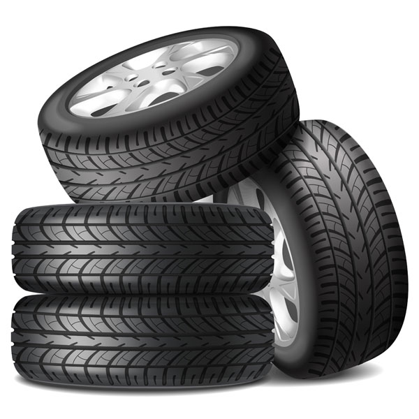 four tires with alloy wheels (large image)