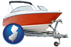 new-jersey map icon and a boat trailer