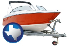 texas map icon and a boat trailer