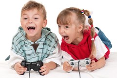 children playing a video game
