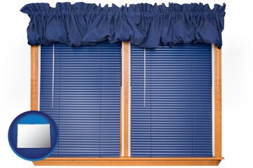 window blinds and valance curtains - with Colorado icon