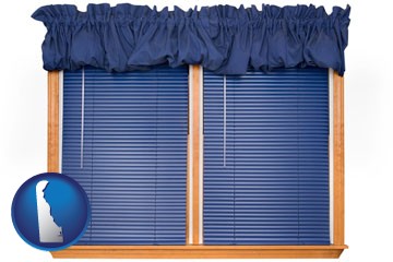 window blinds and valance curtains - with Delaware icon