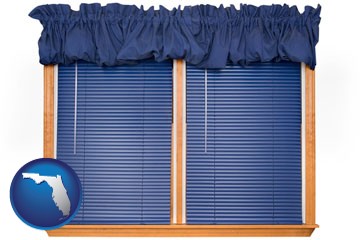 window blinds and valance curtains - with Florida icon