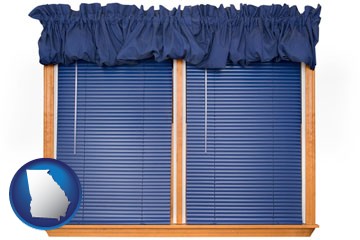 window blinds and valance curtains - with Georgia icon