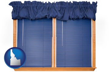 window blinds and valance curtains - with Idaho icon
