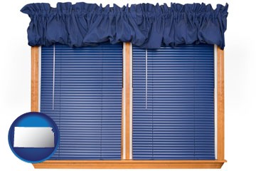 window blinds and valance curtains - with Kansas icon