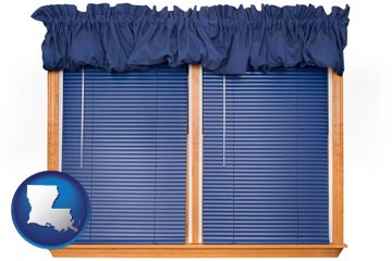 window blinds and valance curtains - with Louisiana icon