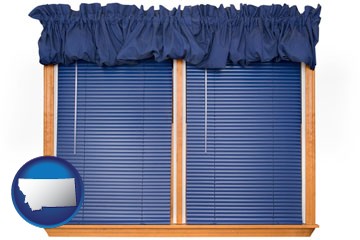 window blinds and valance curtains - with Montana icon