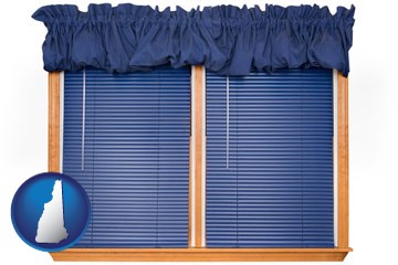 window blinds and valance curtains - with New Hampshire icon