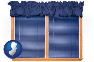 window blinds and valance curtains - with New Jersey icon