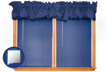 window blinds and valance curtains - with New Mexico icon