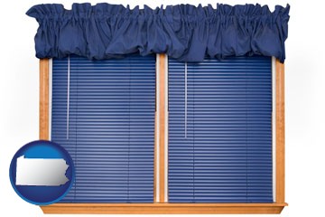 window blinds and valance curtains - with Pennsylvania icon