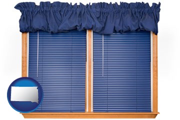 window blinds and valance curtains - with South Dakota icon