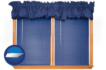 window blinds and valance curtains - with Tennessee icon