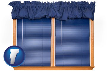 window blinds and valance curtains - with Vermont icon