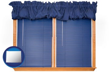 window blinds and valance curtains - with Wyoming icon
