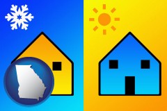 georgia map icon and the concept of air conditioning