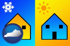 kentucky map icon and the concept of air conditioning